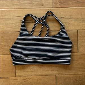 Lululemon Athletica Energy Black and White Striped Crop Top